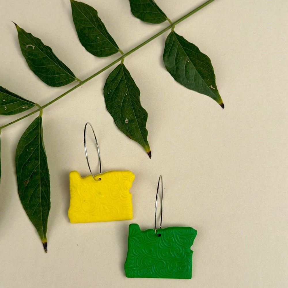 Oregon Polymer Clay Earrings in Duck Colors